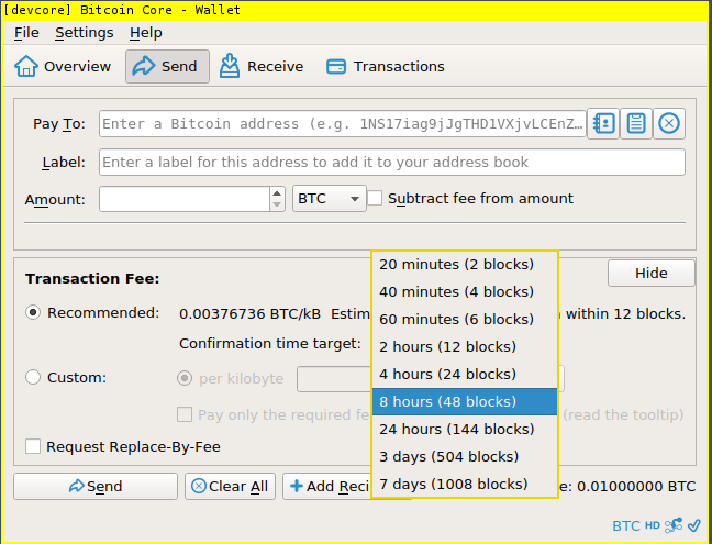 how many bytes in my bitcoin transaction