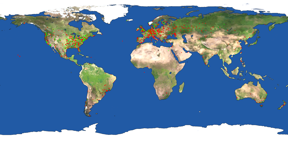 Bitcoin usage worldwide.